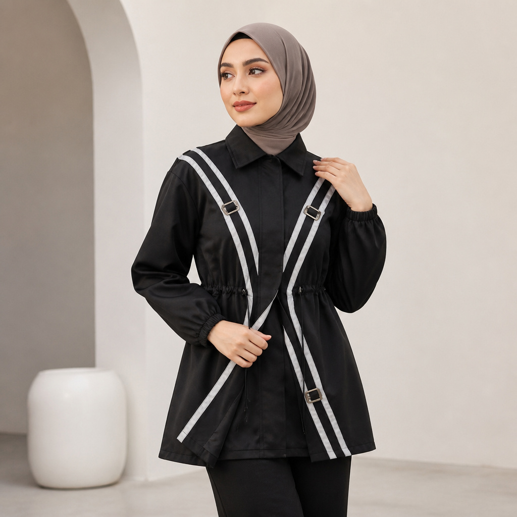 مانتو طرح خط سفید کیفیت عالی